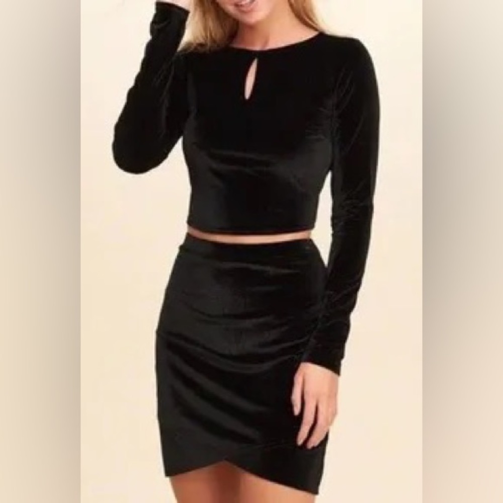 Hollister Black Velvet Two Piece Set